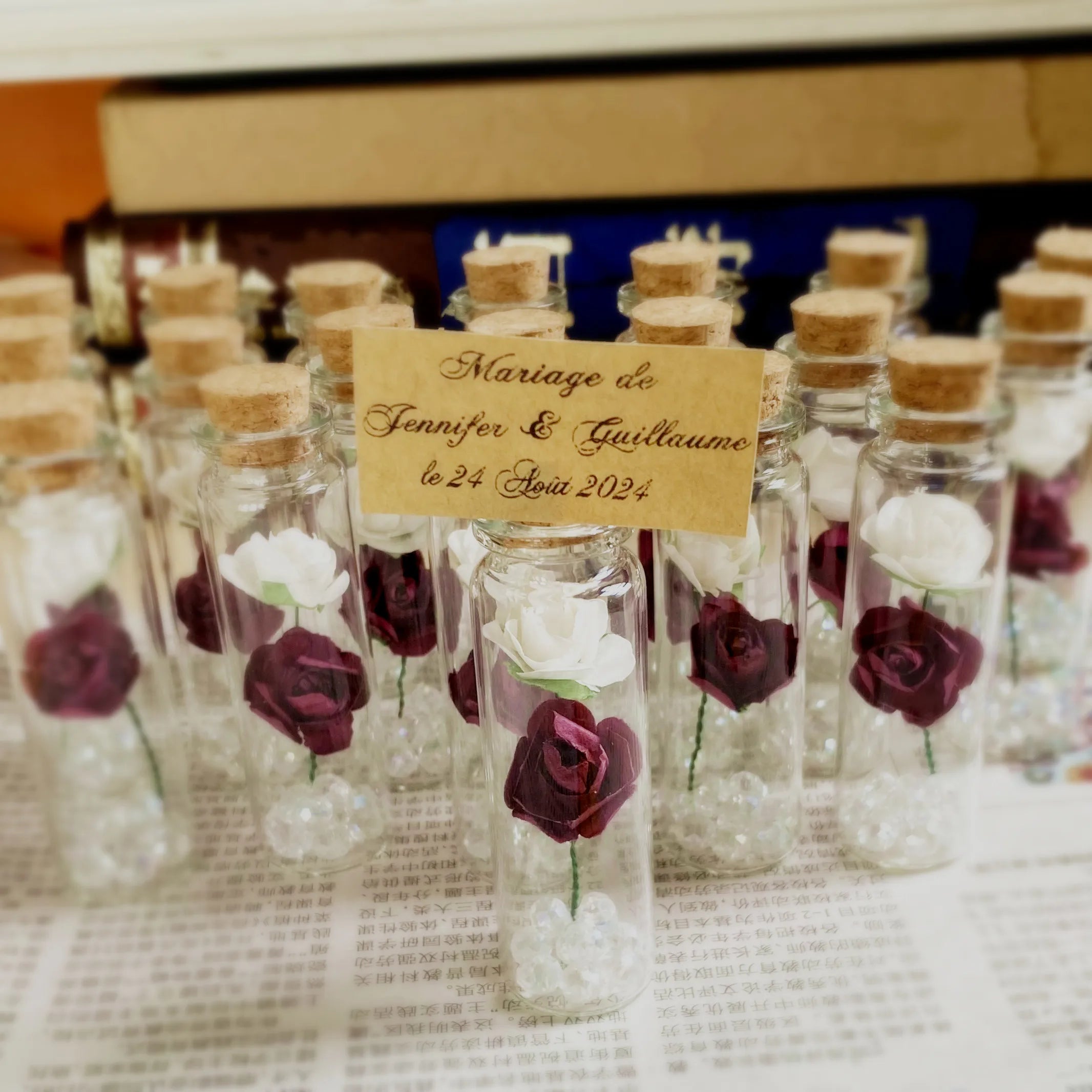 10 Personalized White Burgundy Wedding Favor Gifts For guests Custom Elegant Romantic Wedding Receptions Thank you Souvenirs