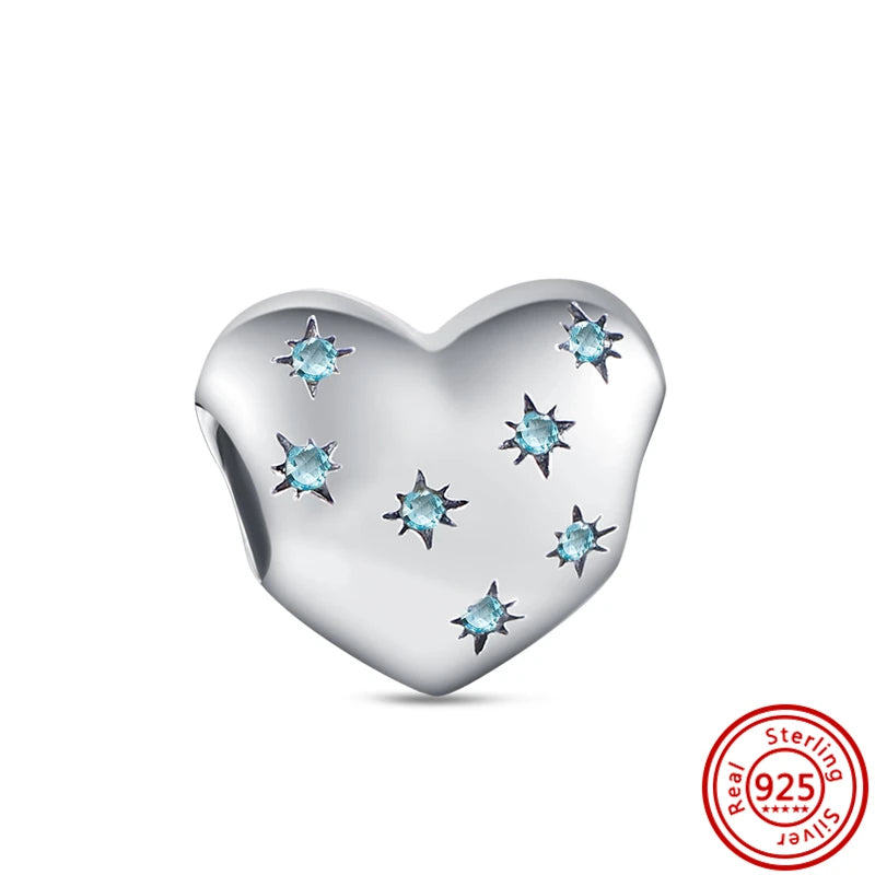 New 925 Sterling Silver Love White Zirconia Diy Charms Beads Fit Original Snake Bracelet for Women Jewelry Making Design Bangles