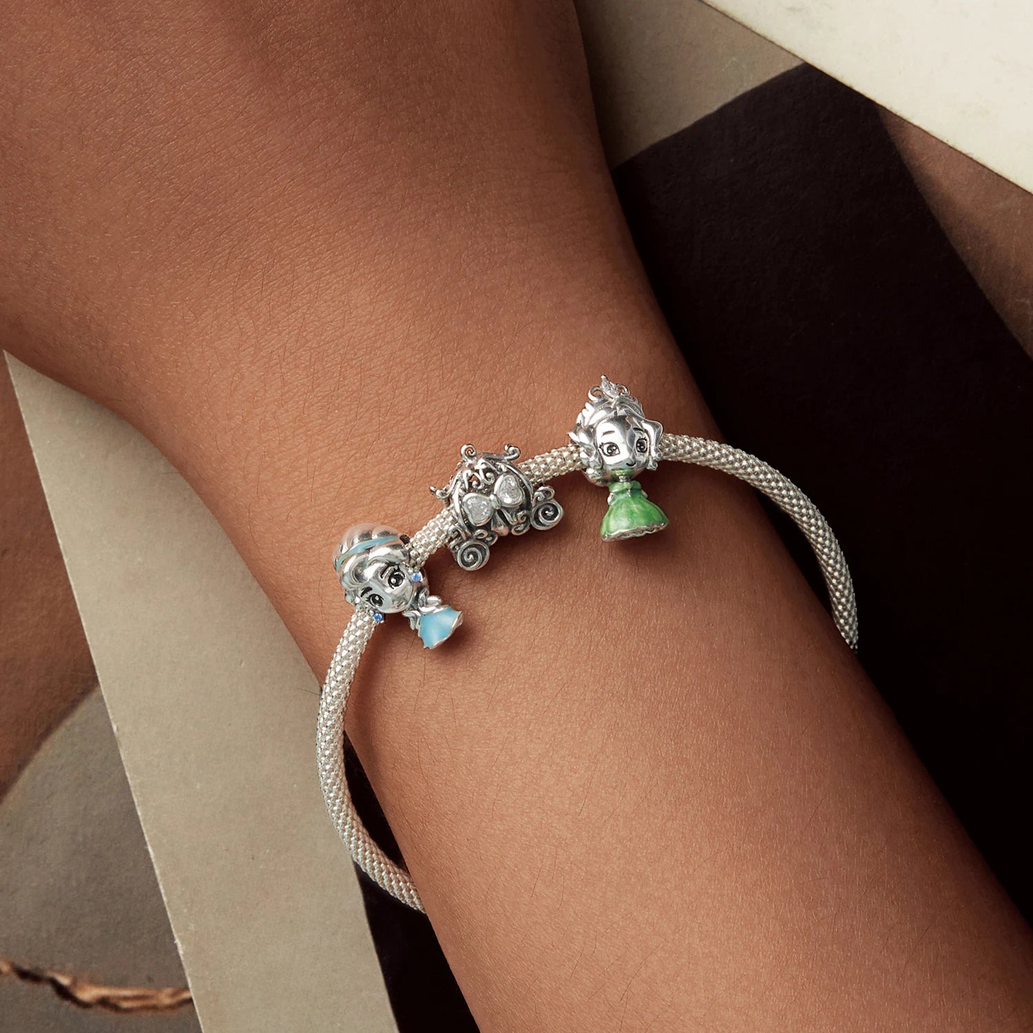 Trend DIY Bracelet Necklace Pendant 925 Sterling Silver Cartoon Fairy Tale Princess Pumpkin Jewelry Pendant for Women