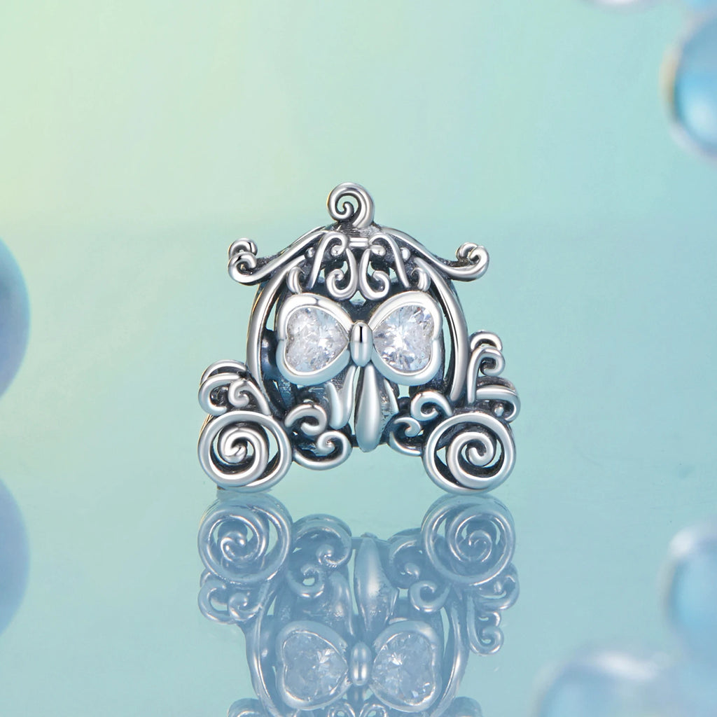 Trend DIY Bracelet Necklace Pendant 925 Sterling Silver Cartoon Fairy Tale Princess Pumpkin Jewelry Pendant for Women