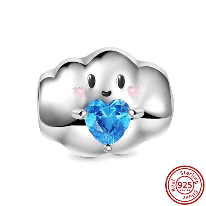 New 925 Sterling Silver Love White Zirconia Diy Charms Beads Fit Original Snake Bracelet for Women Jewelry Making Design Bangles