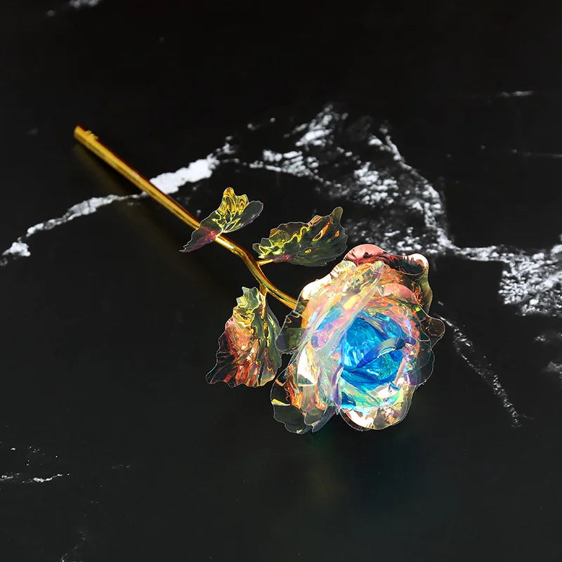 Artificial Flower Foil Rose Flower Valentine's Day Gifts 24k Golden Plated Gold Rose Lasts Forever Love Flower Party Supplies