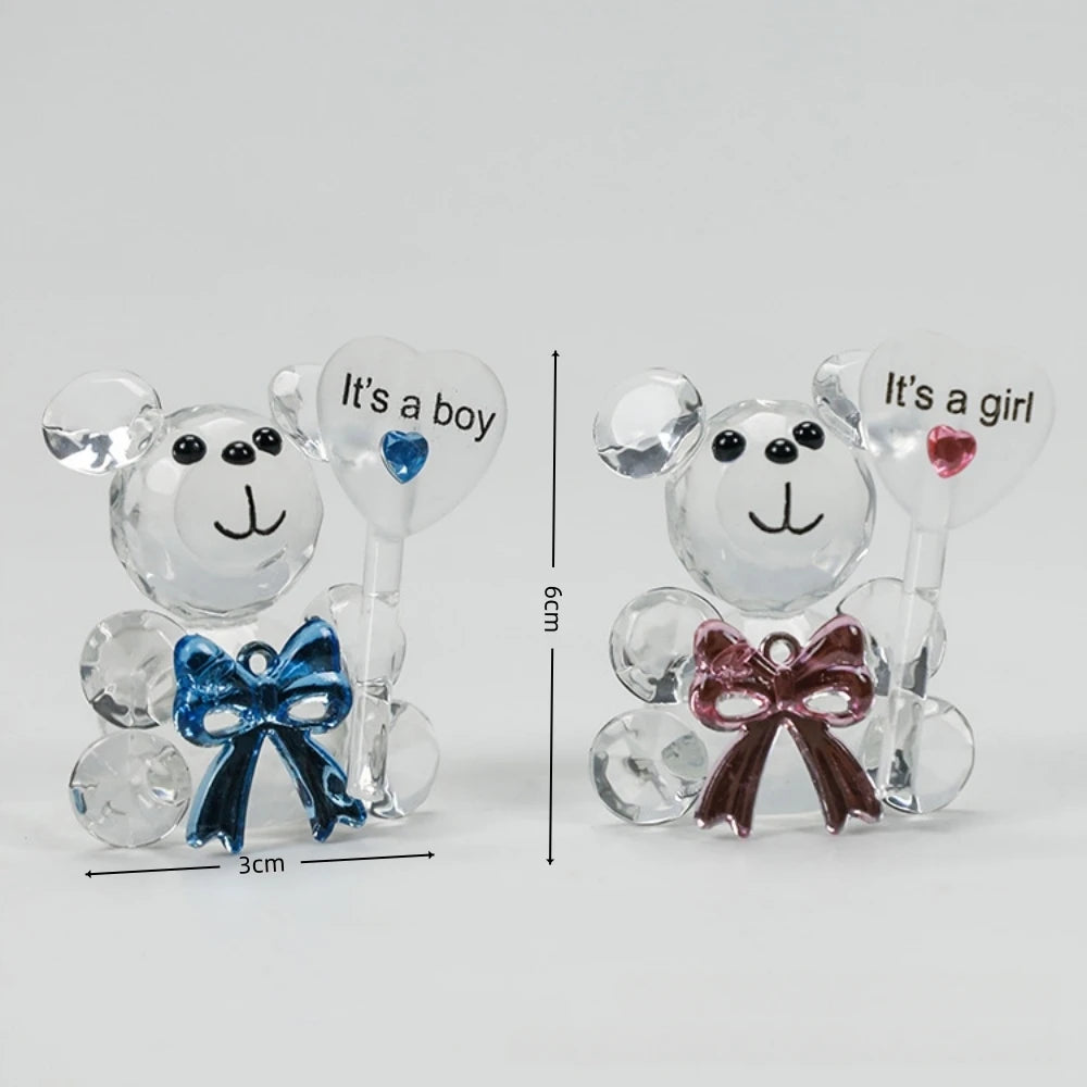 Crystal Bear Crafts in Gift Box for Valentine's Day Wedding Souvenir Birthday Carnival Party Teacher Friend Mother's Day Gift