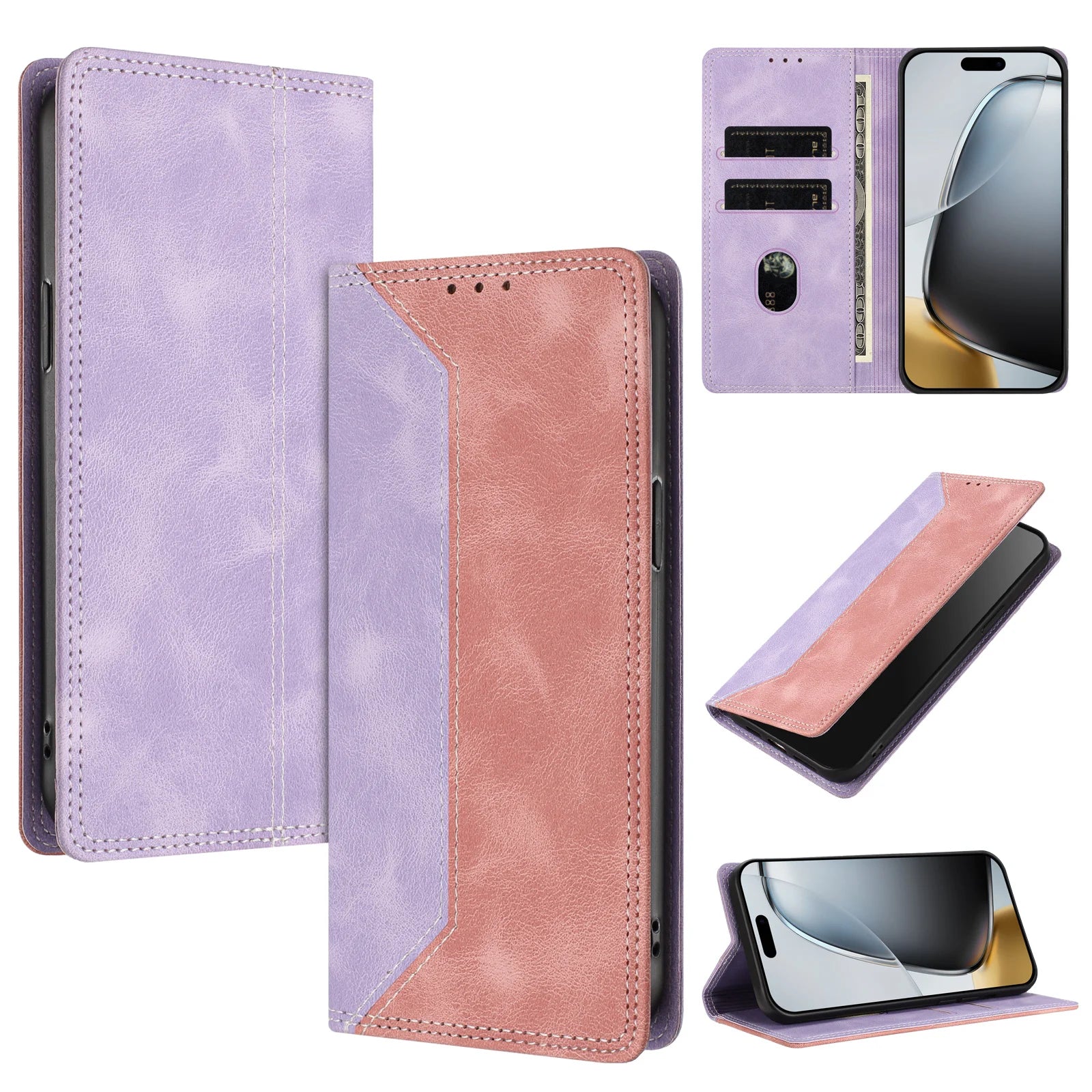 For T-Mobile T Phone 3 Case Magnet Flip Case for Coque T-Mobile T Phone 3 Revvl 8 Phone Cover Fashion Color Block Leather Funda