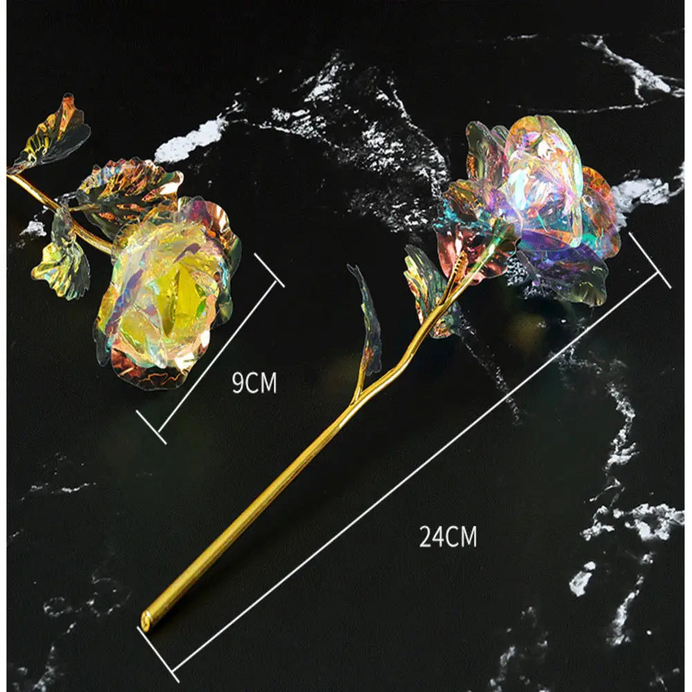 Artificial Flower Foil Rose Flower Valentine's Day Gifts 24k Golden Plated Gold Rose Lasts Forever Love Flower Party Supplies