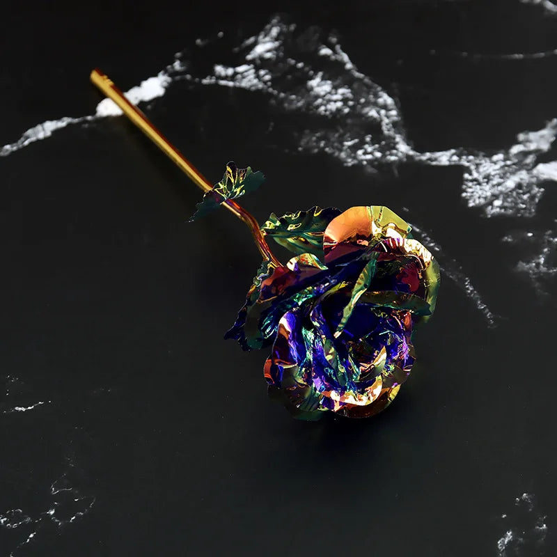 Artificial Flower Foil Rose Flower Valentine's Day Gifts 24k Golden Plated Gold Rose Lasts Forever Love Flower Party Supplies