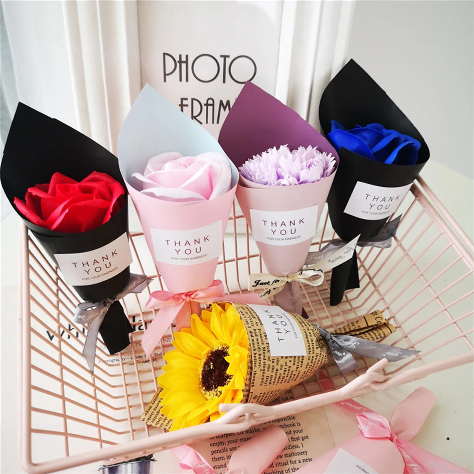 Soap Flower Bouquet Valentine'S Day Artificial Flower Rose Soap Bouquet Home Wedding Decoration Christmas Valentine'S Day Gift
