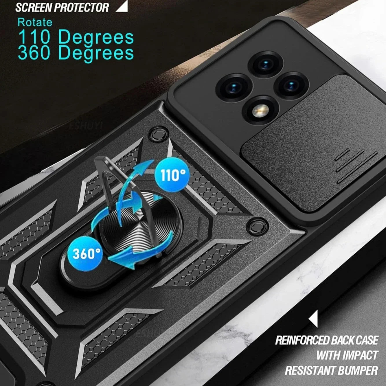 Military Armor Case  For T-Mobile Revvl 7 Pro 5G T Phone 2 Pro 5G Cover Lens Protection Ring Stand Holder Coque Fundas