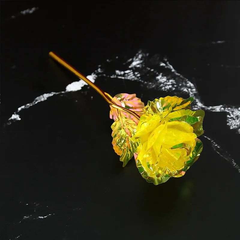 Artificial Flower Foil Rose Flower Valentine's Day Gifts 24k Golden Plated Gold Rose Lasts Forever Love Flower Party Supplies