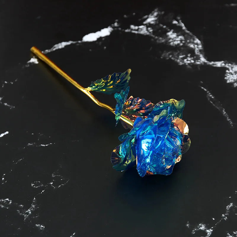 Artificial Flower Foil Rose Flower Valentine's Day Gifts 24k Golden Plated Gold Rose Lasts Forever Love Flower Party Supplies