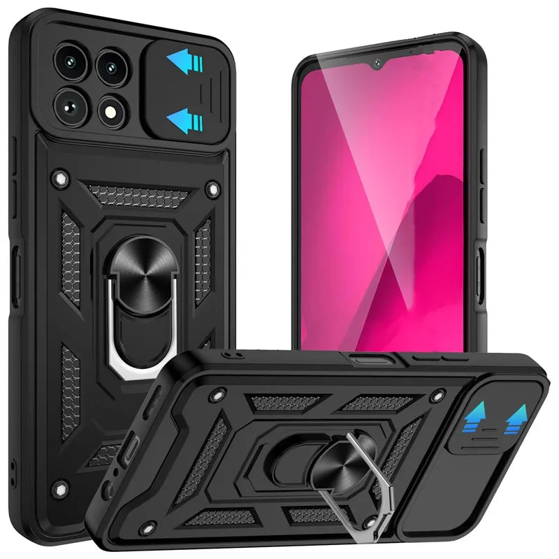 Military Armor Case  For T-Mobile Revvl 7 Pro 5G T Phone 2 Pro 5G Cover Lens Protection Ring Stand Holder Coque Fundas